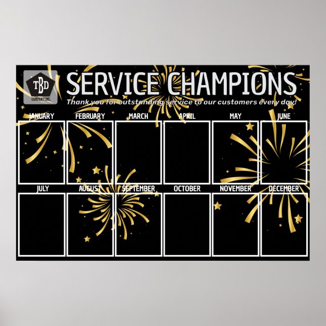 Poster Funcionário de exibição de fotos do Fireworks do m (Frente)