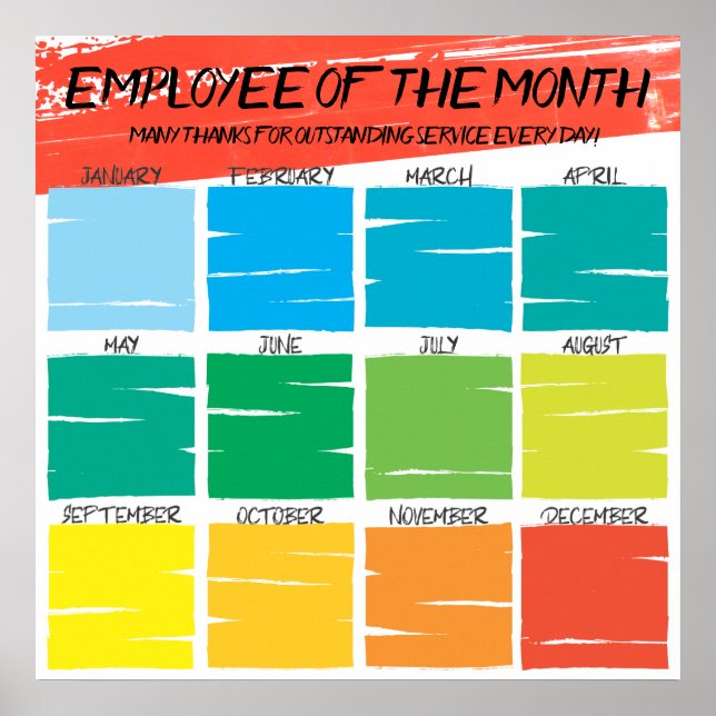 Poster Funcionário de exibição de fotos do reconhecimento (Frente)