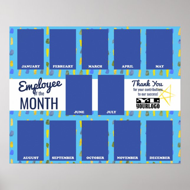 Poster Funcionário de exibição de fotos do reconhecimento (Frente)