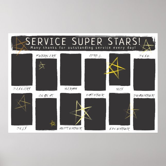 Poster Funcionário de exibição de fotos do reconhecimento (Frente)