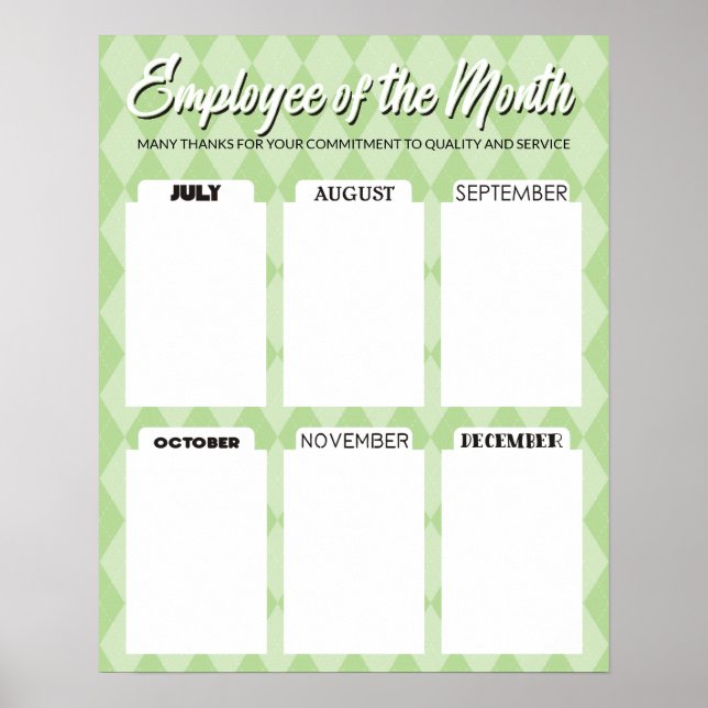 Poster Funcionário do conselho de fotos 4X6 do mês (Frente)