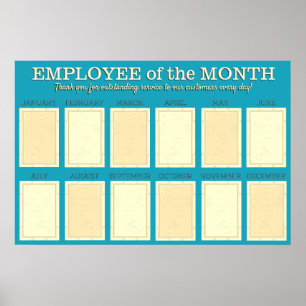 Poster Funcionário do conselho de fotos 4X6 do mês