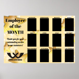 Poster funcionário estrelas do mês display de fotos 4X6