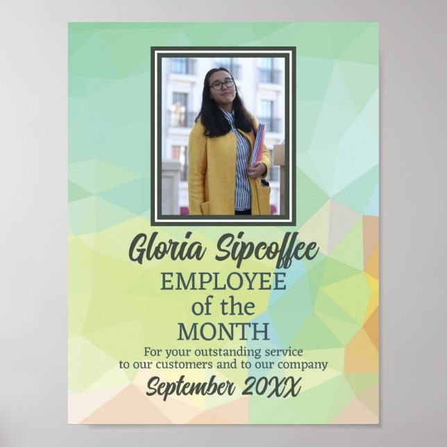 Poster Funcionário moderno de fotos geo do prêmio mensal (Frente)