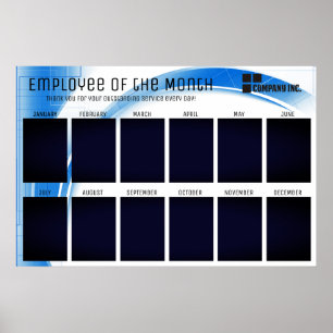 Poster funcionário técnico da exibição mensal para fo