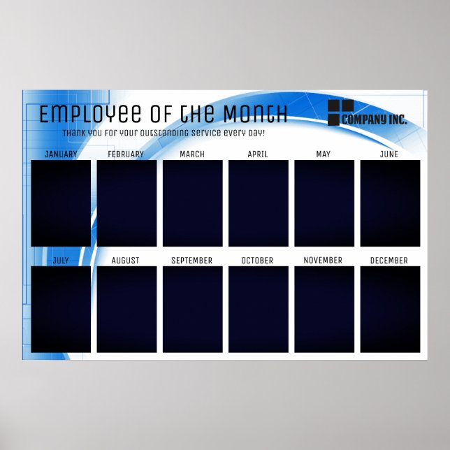 Poster funcionário técnico do monitor mensal para fotos 4 (Frente)