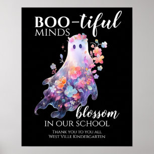 Poster Funcionarios Da Escola De Halloween Obrigado