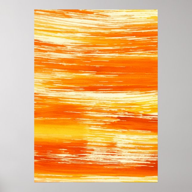 Poster fundo abstrato amarelo da aquarela (Frente)