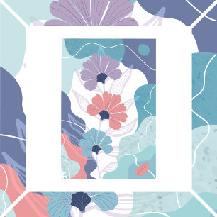 Poster fundo abstrato com flores