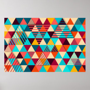 Poster Fundo abstrato com formas de triângulo. Moderno g