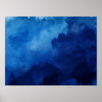 Fundo abstrato de aquarela azul escuro