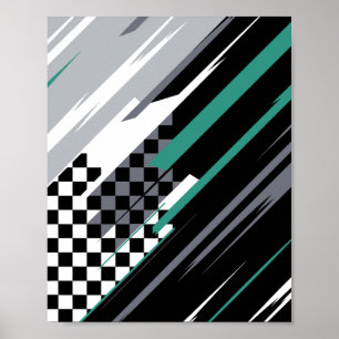 Poster Fundo Abstrato de Corrida com Listras Diagonais