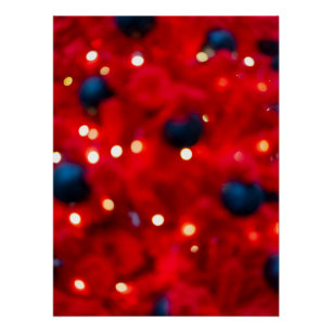 Pôster Fundo Abstrato de Natal Vermelho com Bokeh