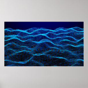 Poster Fundo Abstrato de paisagem de pontos de grade. Cyb