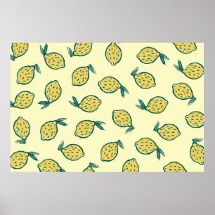 Poster Fundo amarelo com limões. Limão. fundo w
