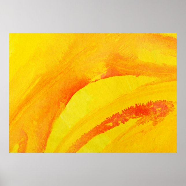 Pôster fundo amarelo. cor d'água no papel (Frente)