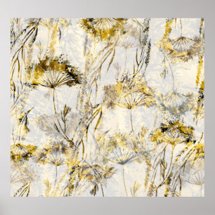 Poster fundo aquarela abstrato: dandelion, juniper