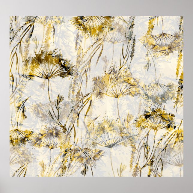 Poster fundo aquarela abstrato: dandelion, juniper (Frente)