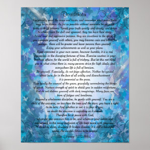 Pôster Fundo azul de Fairie das coisas dos Desiderata