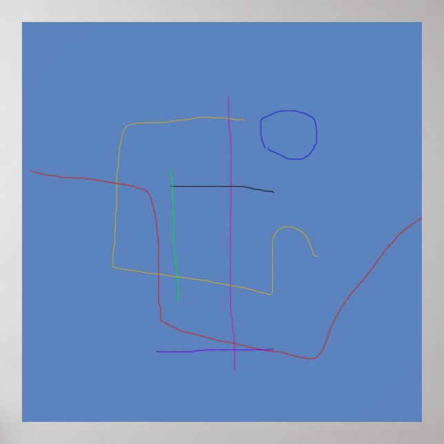 Poster Fundo Azul Sólido Minimalista (Frente)
