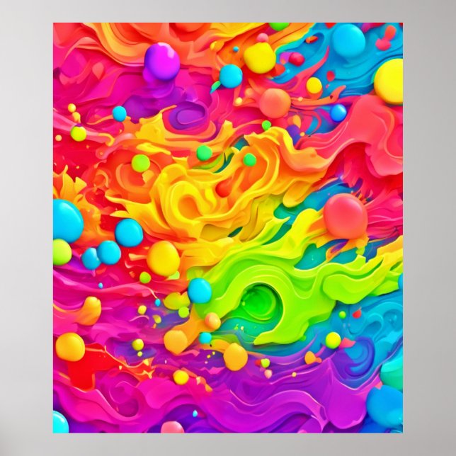 Poster Fundo Colorido com Efeito Splash (Frente)
