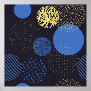 Poster Fundo com círculos. Vintage abstrato colorido