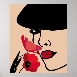 Poster Fundo com um retrato do belo jovem