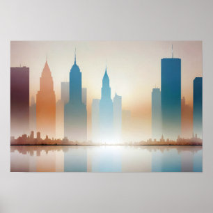 Poster Fundo da Arquitetura Moderna de abstrato Cityscape