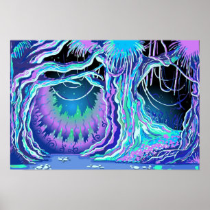 Poster Fundo da Floresta de Luz Negra Magic Tale