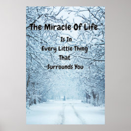 Poster "Fundo da neve do inverno" Cotações Inspiracionais