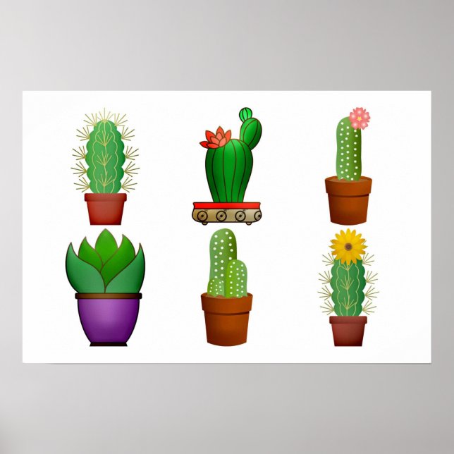 Poster Fundo da Planta Cactus (Frente)