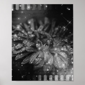 Poster Fundo da Vintage Glitter Flower Film Strip