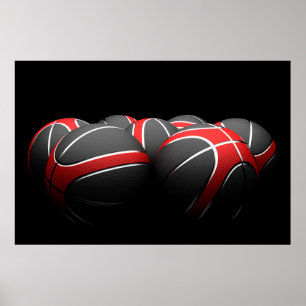 Pôster fundo das bolas de basquete modernas