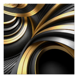 Pôster Fundo de Abstrato de luxo com Dourado e preto