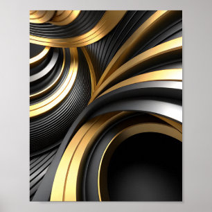 Poster Fundo de Abstrato de luxo com Dourado e preto