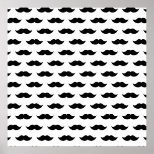 Poster Fundo de Bigode Preto
