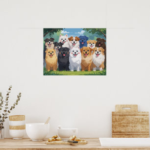 Poster Fundo de cachorros fofos