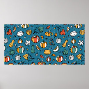 Poster Fundo de colheita de vegetais. Variedades Diferent