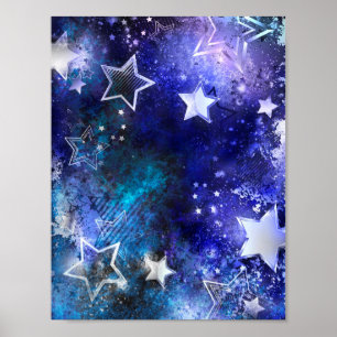 Poster Fundo de Espaço com Estrelas