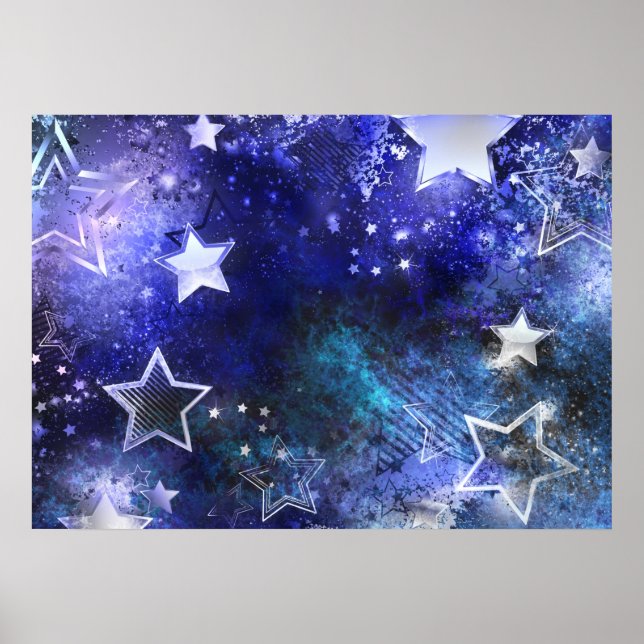 Poster Fundo de Espaço com Estrelas (Frente)