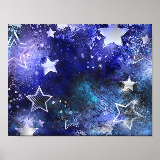 Poster Fundo de Espaço com Estrelas (Frente)