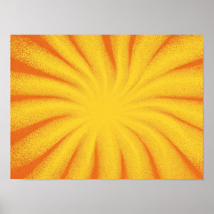Poster Fundo de Explosão Solar Amarela – Textura Vintage