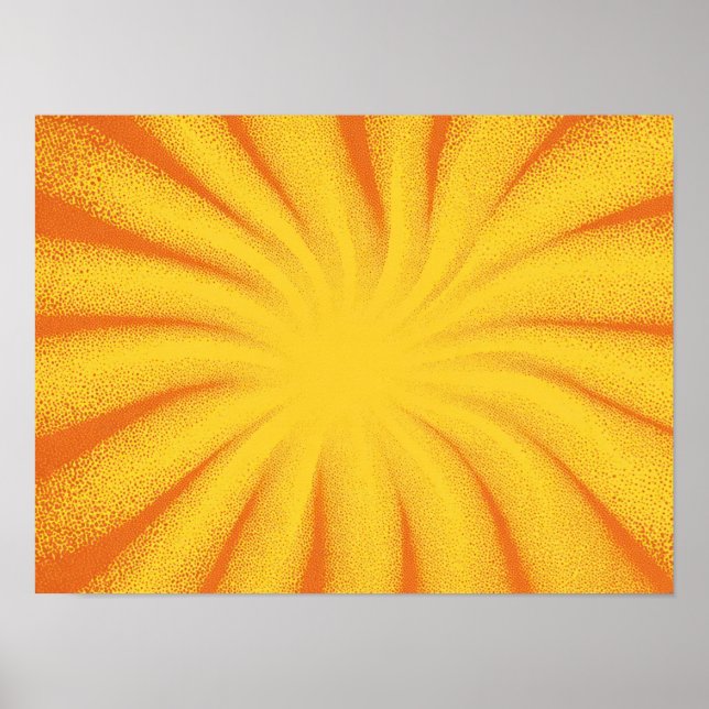 Poster Fundo de Explosão Solar Amarela – Textura Vintage  (Frente)
