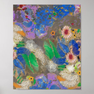 Poster Fundo de flores abstratas de Odilon Redon.