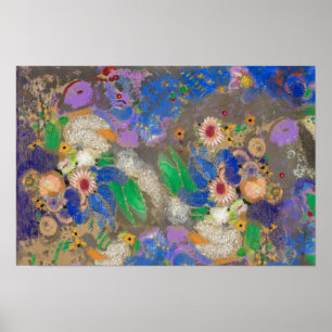 Poster Fundo de flores abstratas de Odilon Redon.
