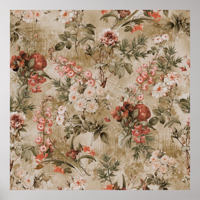 Poster fundo de flores coloridas. aquarela Illustrati (Frente)