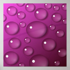 Pôster Fundo de Gota de Água Rosa