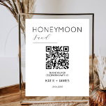 Poster Fundo de Honeymoon Código QR Registro de Casamento<br><div class="desc">Fundo Honeymoon QR Code Registry Wishing Poster</div>