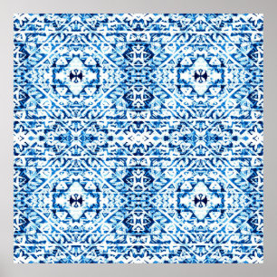 Poster Fundo de inverno. Pintado Pintado De Mão De Água A