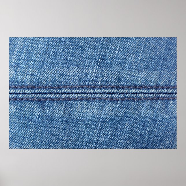 Poster fundo de jeans azul close-up (macro) (Frente)